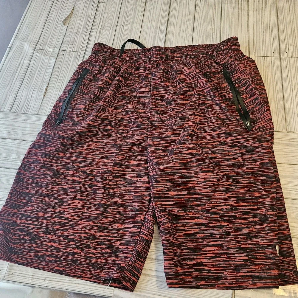 Cougar Sport Athletic‎ Shorts Mens Large Black & Orange Gym Fitness Performance